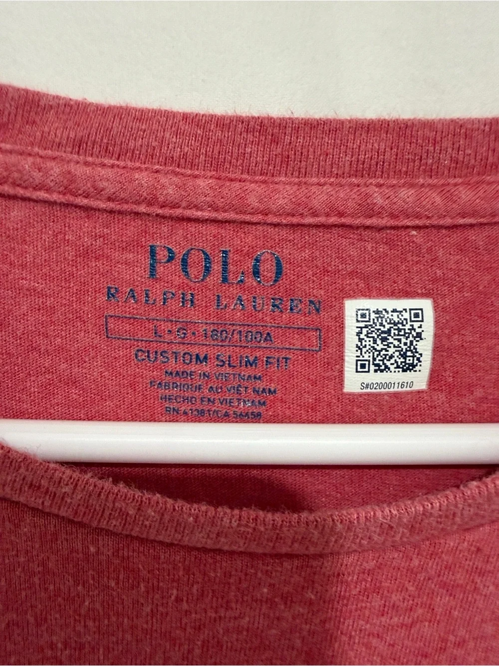 Polo Ralph Lauren Heathered Red Crewneck T-Shirt Classic Pony Logo Casual Size L